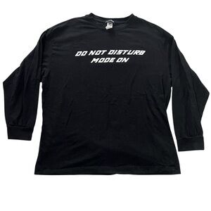 Fashion Nova Do Not Disturb Long Sleeve Tee - Small, Black